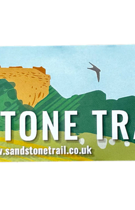 I 'love' Cheshire's Sandstone Trail car sticker - full colour, tough Vinyl, adhesive-backed souvenir - 190mm x 50mm
