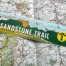 I 'love' Cheshire's Sandstone Trail car sticker - full colour, tough Vinyl, adhesive-backed souvenir - 190mm x 50mm